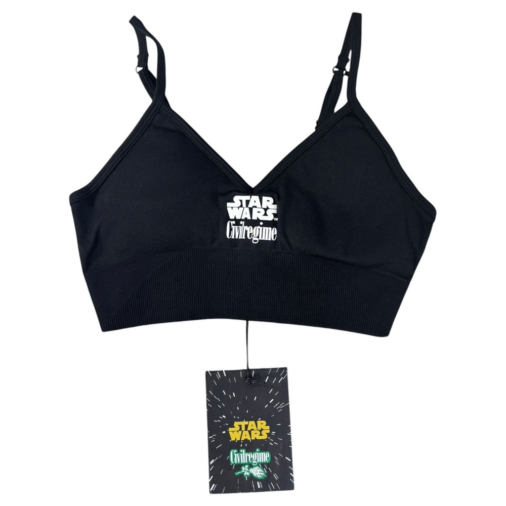 Civil Regime Star Wars Womens Seamless Sports Bra Bralette‎ Black Small NWT